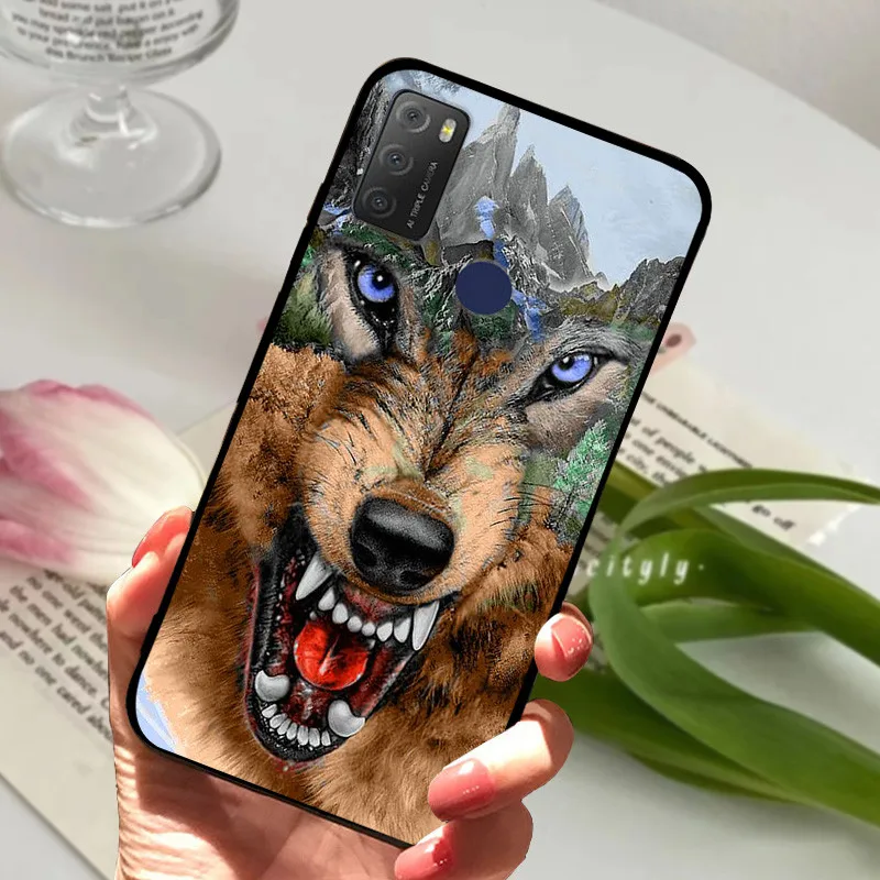 For TCL 20E Case 6125F 6156D Cool Animal Cartoon Soft Silicone Funda for TCL 20Y Phone Cover TCL20E Black Coque 6125D 6125H Capa