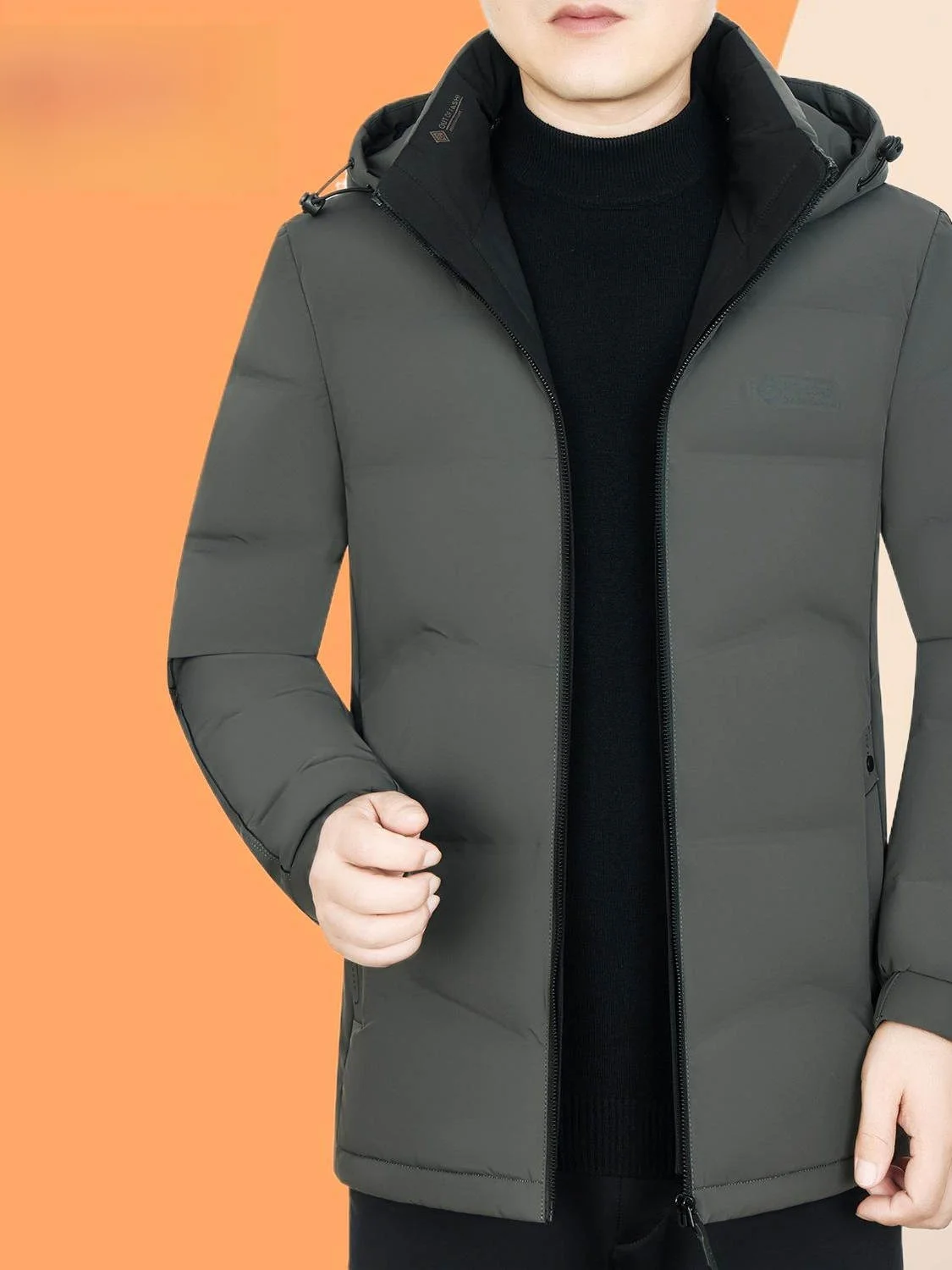 

ey Du down Puffer Jaet Men's Slim Fit Thiened Winter Coat Youth Outerwear Casual Sle Soft Comfortable Polyester Fiber