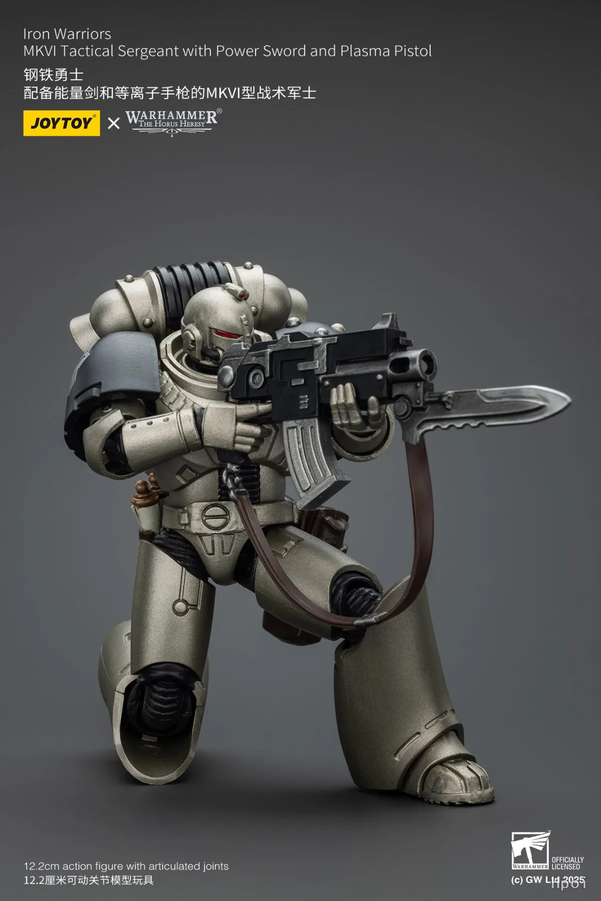 【JOYTOY】1/18 Figura de acción Warhammer 40K Iron Warriors MKVI Sargento táctico con espada eléctrica y juguete de plasma