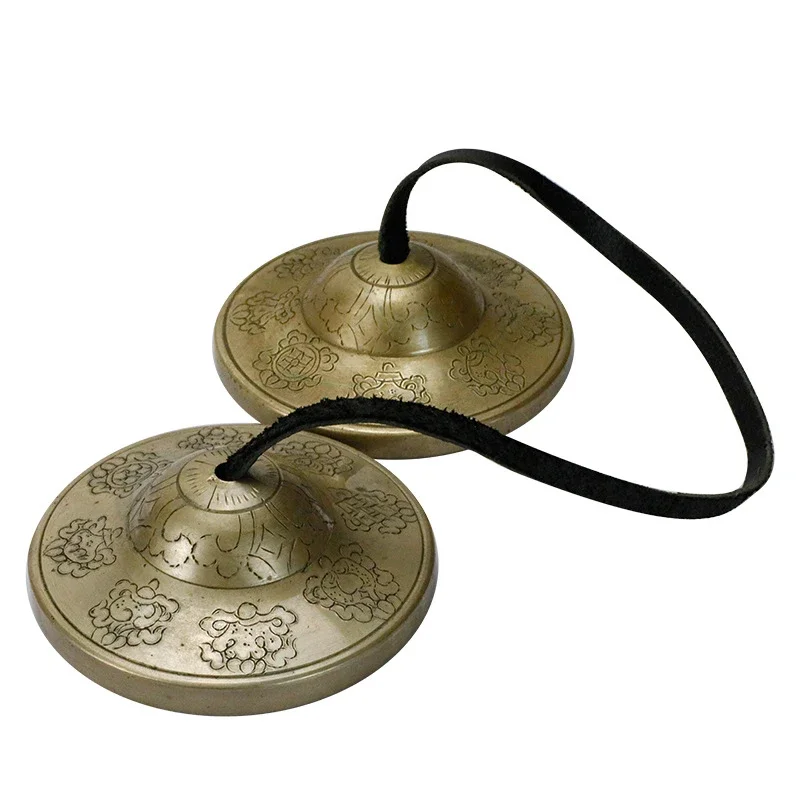 Nepal Handmade Tinkle Bell Large Brass Cymbals Bells Set Yoga Meditation Tibetan Bell Sound Healing Instrument Buddhist Supplies