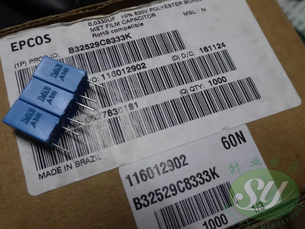 10PCS EPCOS 0.033 미크로포맷/630v 33nf 333 새로운 5mm 필름 커패시터 B32529C8333K
