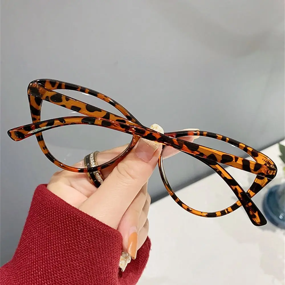 Gafas transparentes con marco grande Anti-UV para mujer, gafas con rayos azules, gafas de leopardo para ordenador, gafas con montura redonda, gafas para el cuidado de la visión