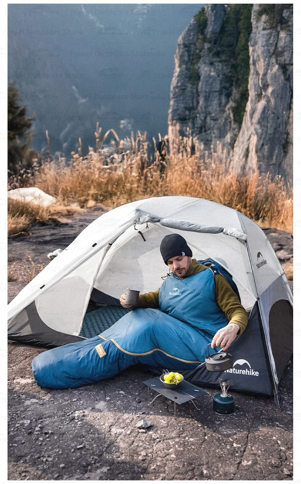 Naturehike Outdoor Warm Mujin PRO Mumienschlafsack für Männer und Frauen, leicht, für Camping, Wandern, Bergsteigen, Reisen, tragbar – Detail 17