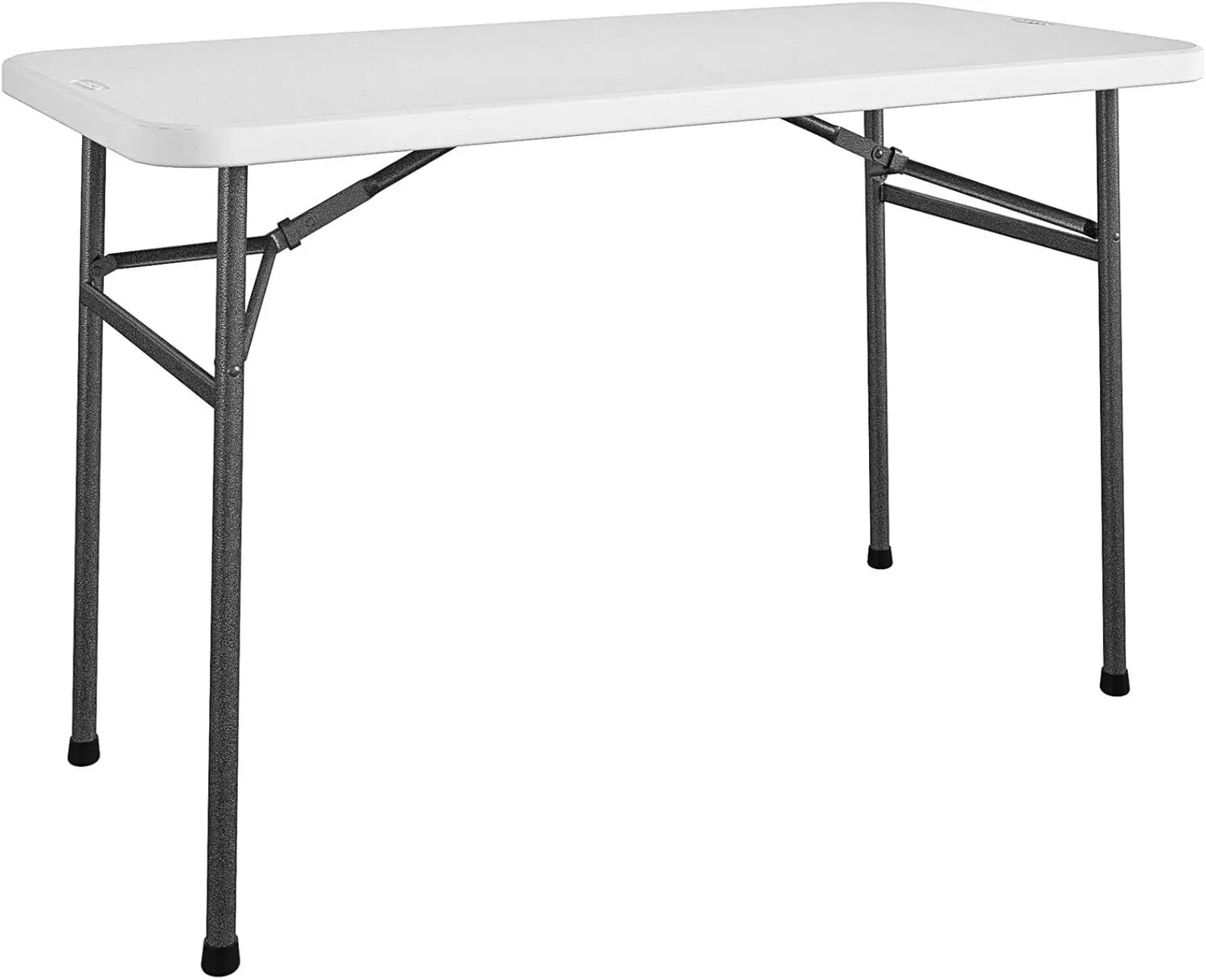 Straight Folding Utility Table, White, Indoor & Outdoor, Portable Desk, Camping, Tailgating, & Crafting Table  office desk