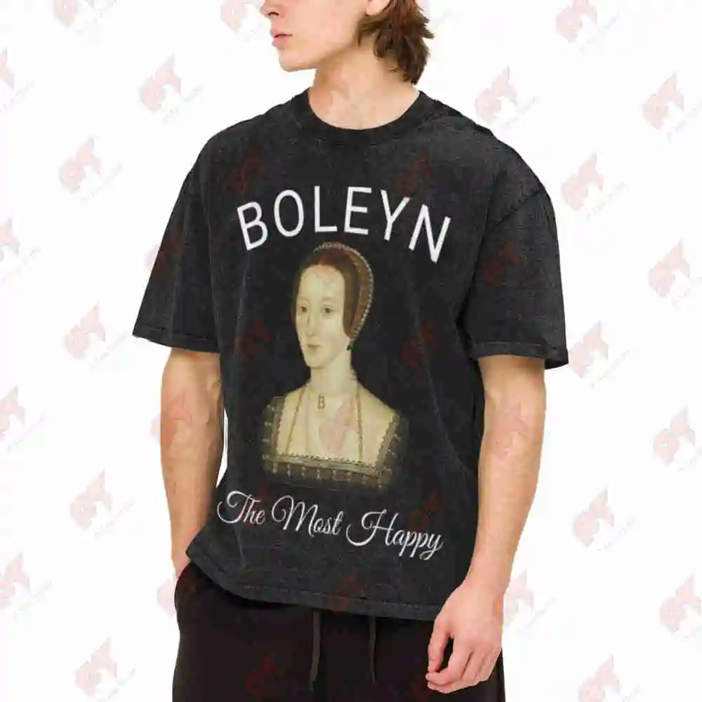 Anne Boleyn The Most Joyful Vintage Washed Tee Pure Cotton T-Shirt