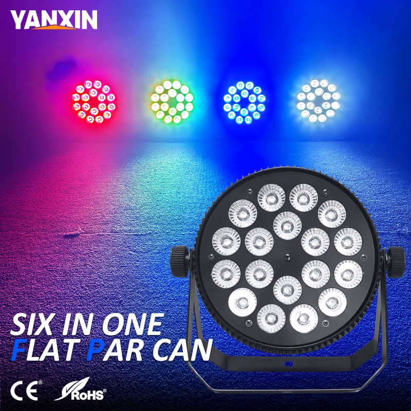 120W RGBWYA LED Beam Stage Light 18x10W 25° Beam Angle DMX512 Auto Master-slave Die Cast Aluminum DJ KTV Disco Bar Indoor Lamp