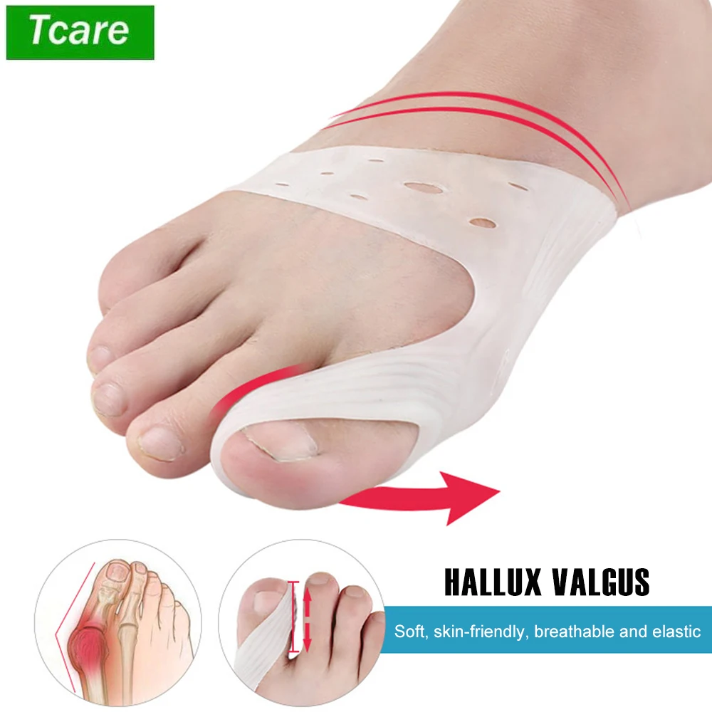 

Tcare 1 Pair Silicone Bunion Corrector Relief for Big Toe Gel Cushion Brace Support Cushion Hallux Valgus Hammer Toe Pain Relief