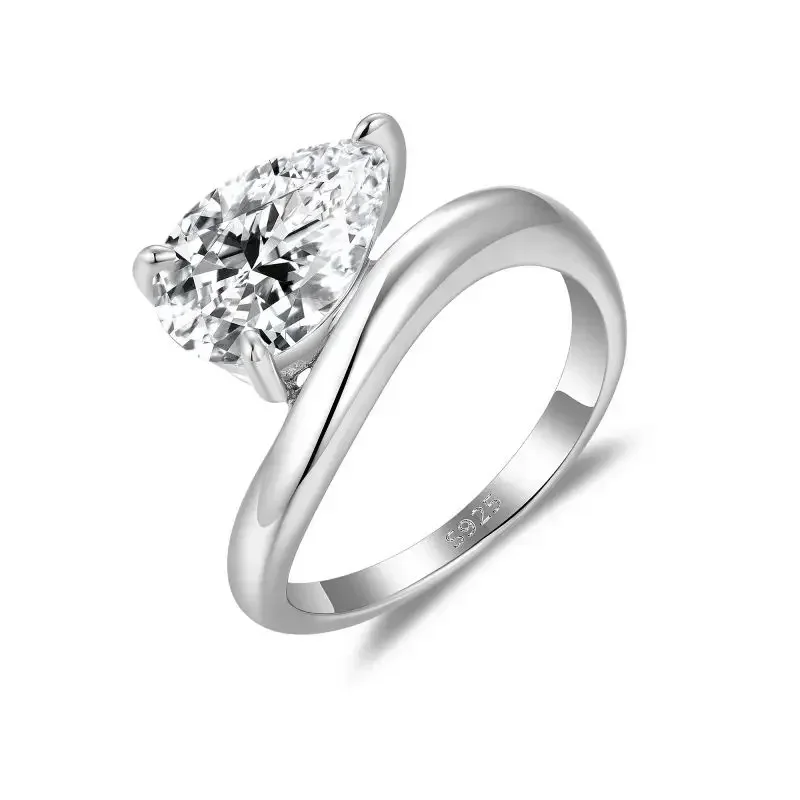 

7*11 мм 3CT кольцо с муассанитом грушевидной огранки для женщин S925 серебряное кольцо-пасьянс в форме капли с бриллиантом обручальное кольцо ювелирные изделия