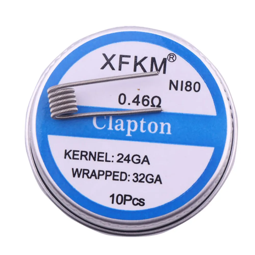 XFKM NI80 Alien Clapton Coil Flat Twisted Fused Clapton Quad Tiger Heating Wire Resistance coil