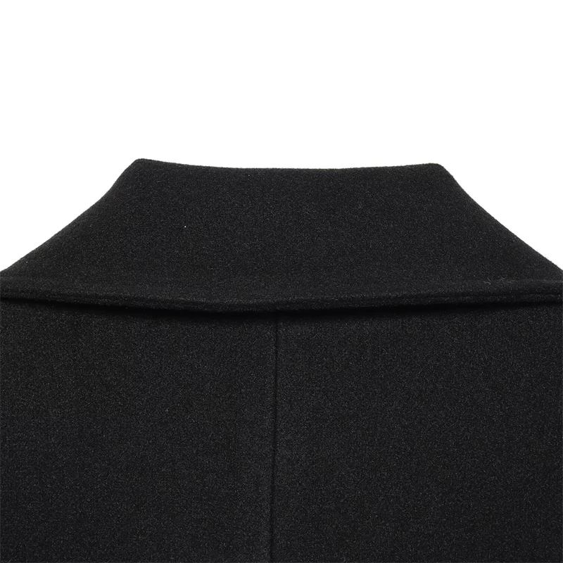 KEYANKETIAN الخريف والشتاء جديد المرأة البدلة طوق التعادل معطف طويل من الصوف المرأة يندبروف معطف طويل #4