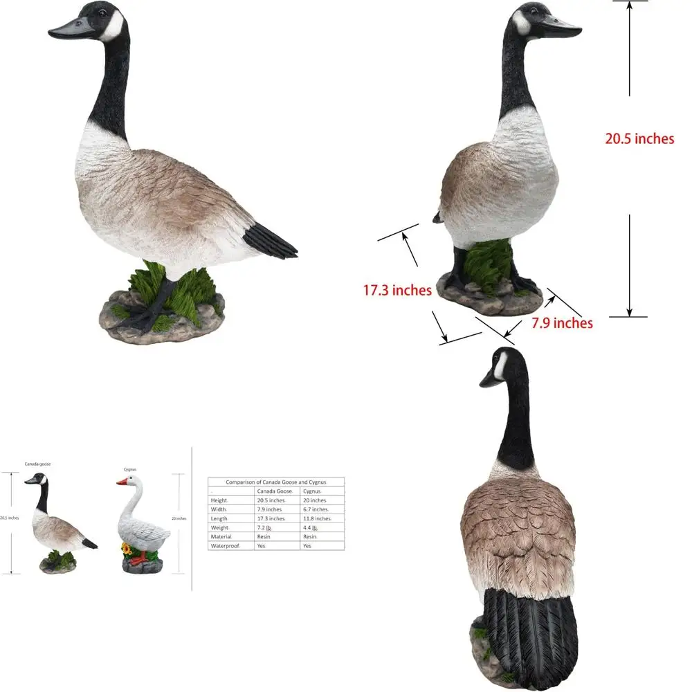 

Статуя гуся из смолы, большая уличная скульптура для декора сада и двора, фигурка высотой 20,5 дюймов, идеально подходит для использования в помещении и на открытом воздухе, Wildli