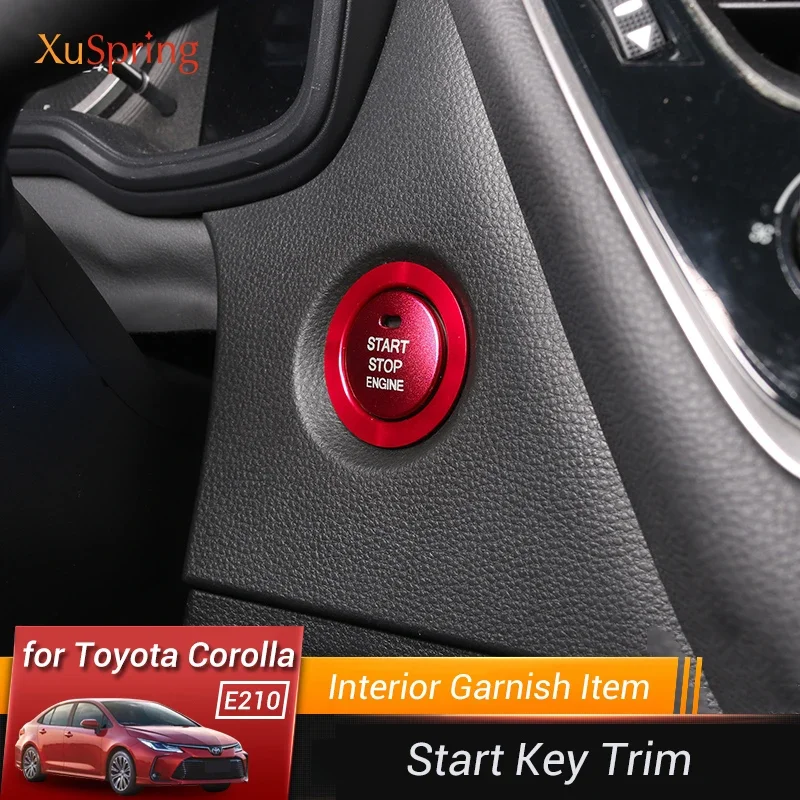 Car Engine Start Button Replace Key Cover Stop Accessories for Toyota Corolla 2018 2019 2020 2021 2022 2023 2024 E210 12th