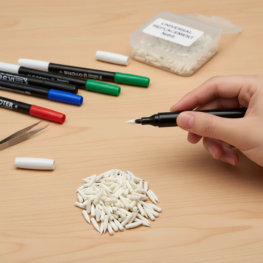20/40PCS Soft Markers Pens Replacement Cores Nylon Durable Pigment Markers Dual Tips General Painting Tool for GuangNa