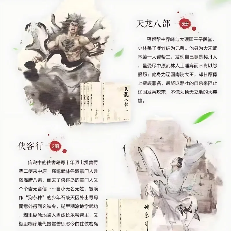 36Books Chinese Classic Martial Arts Novels Book The Legend of The Condor Heroes The Return of The Condor Heroes Author Jin Yong
