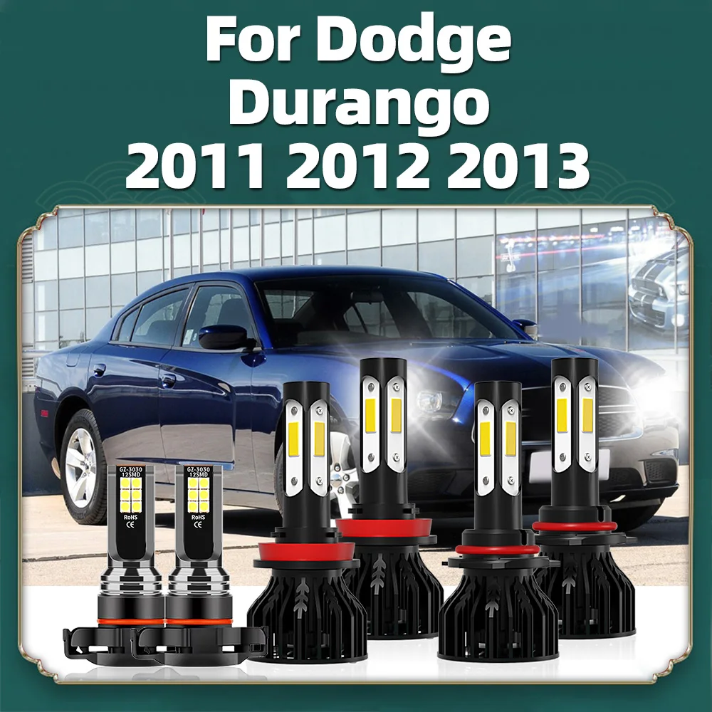 

Для Dodge Durango 2011 2012 2013 светодиодные фары автомобильные лампы 120 Вт 20000LM четырехсторонние фары 9005 H11 5202 6000K противотуманные фары