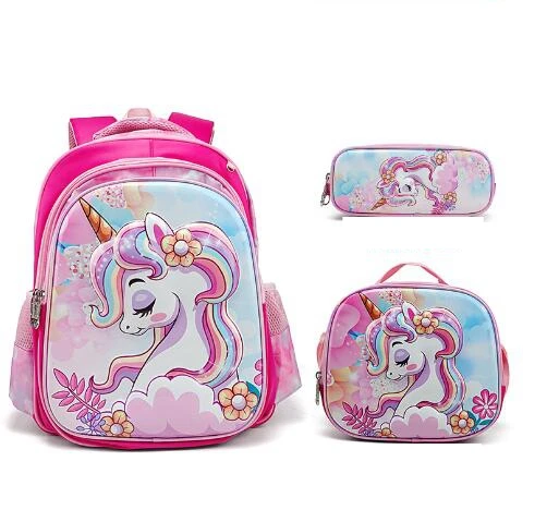 School Wheeled Backpack Bag Set For Girls Unicorn School Rolling Backpack Set for Girls  3pcs/set School Trolley Bags For Girls