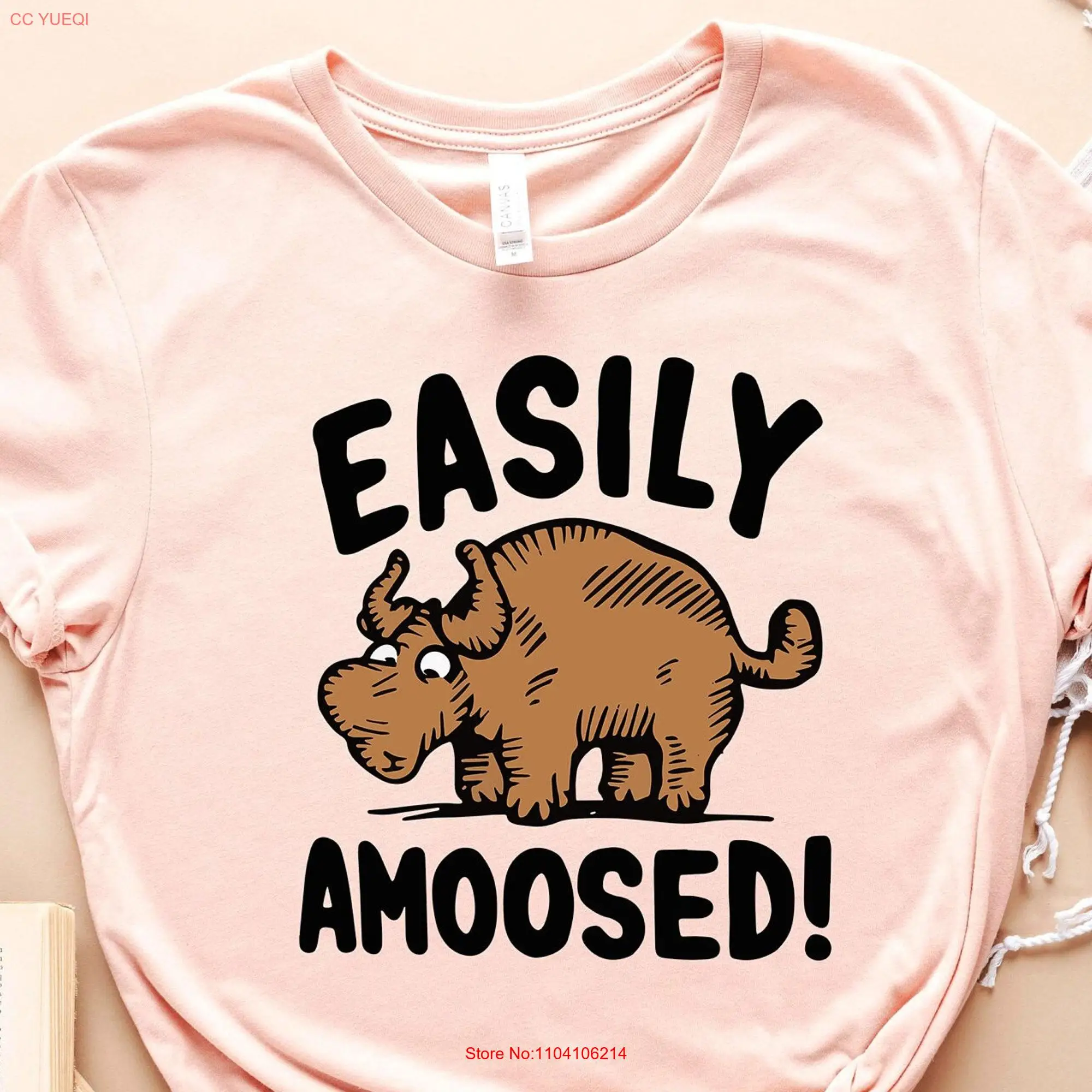 Easily Amoosed T Shirt Moose Lover Nature Life Wild Animal Outfit Funny Matching long or short sleeves