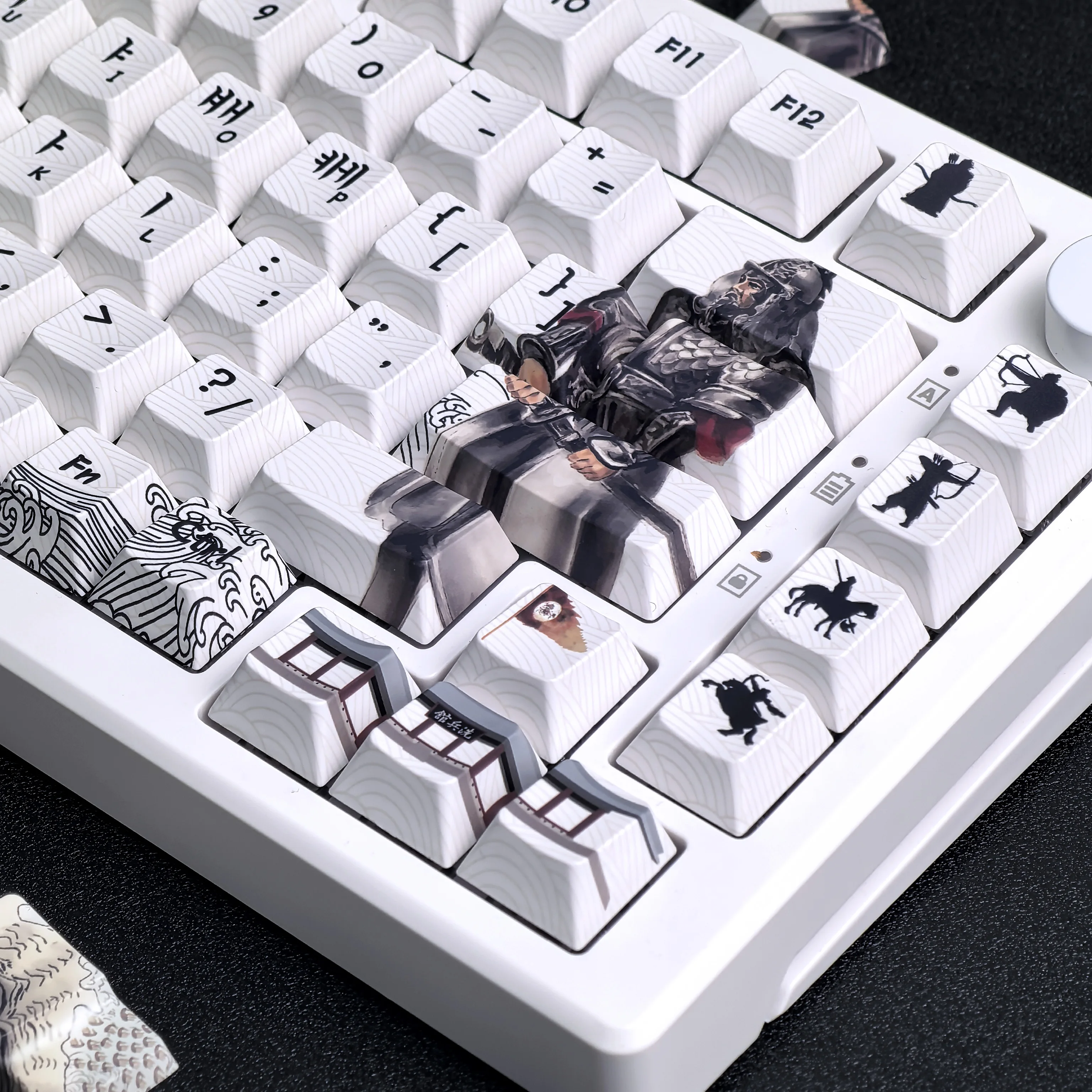 

MAIMOOO White Korean Keycaps Admiral Yi Sun-sin Retro Theme Cherry PBT For Aula F75 F87 AJAZZ Keyboard Keycaps