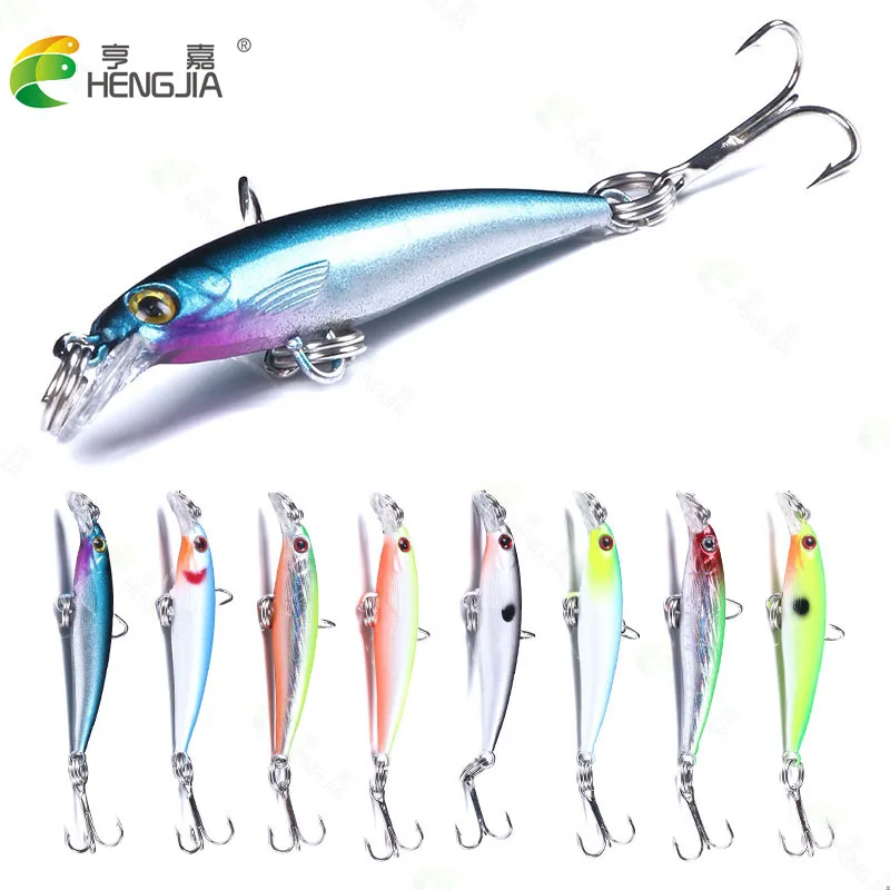 HENGJIA Minnow Fishing Lure 5Cm-2.1G-10#  Jerkbait Minnow Lure Hard Bait Diving Depth 0.1-0.3M-01 Pesca Seabass Pike