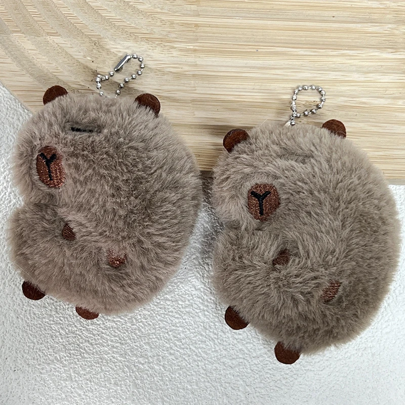 Capybara Plush Doll Squeak Toy Cartoon Plush Keychain Pendant Soft Stuffed Doll Backpack Car Bag Key Ring Decor Kid Gift