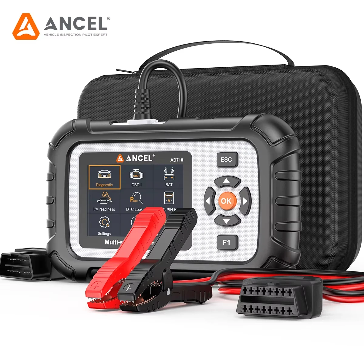 

OBDII Full System Diagnostic Tool with ABS Bleeding EPB Reset SRS Engine Code Reader Battery ANCEL AD710 OBD2 Scanner Tester