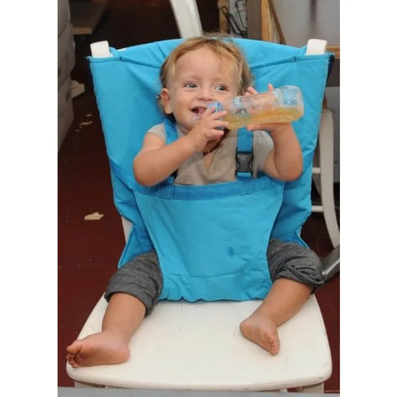 Foldable Washable Chair Harness Portable Feeding Seat Cover For Standard Dining Chair Indoor Home Meal And Outdoor Trip Use view 4