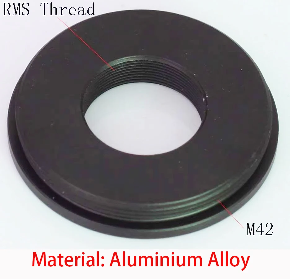 Nouvel adaptateur fil RMS vers M42 (42mm x 1) pour objectif de microscope plat vers appareil photo