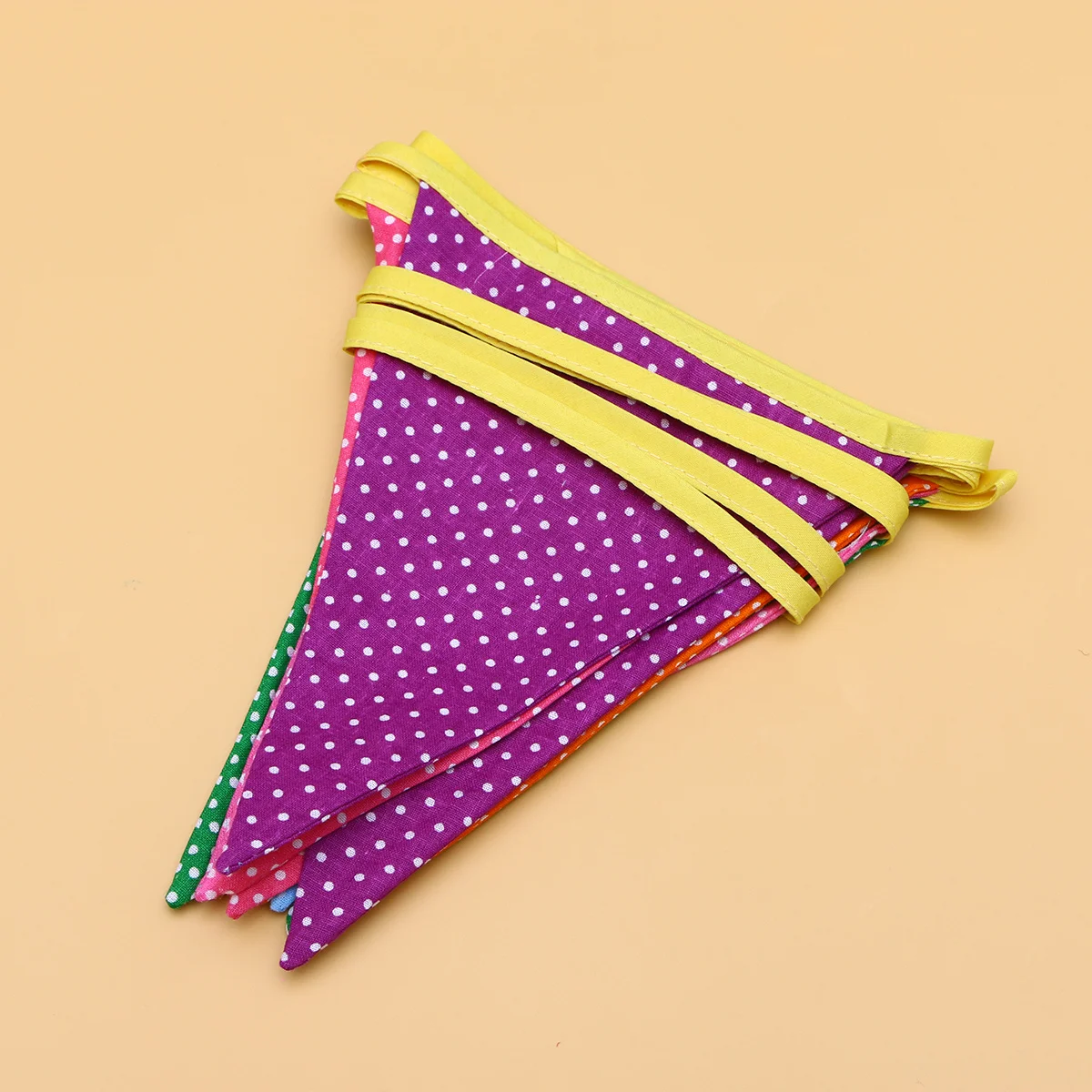 

Colorful Cotton Fabric Flags Banner 3.3m Pennant Garland Wedding Birthday Baby Shower Prom Party Decoration