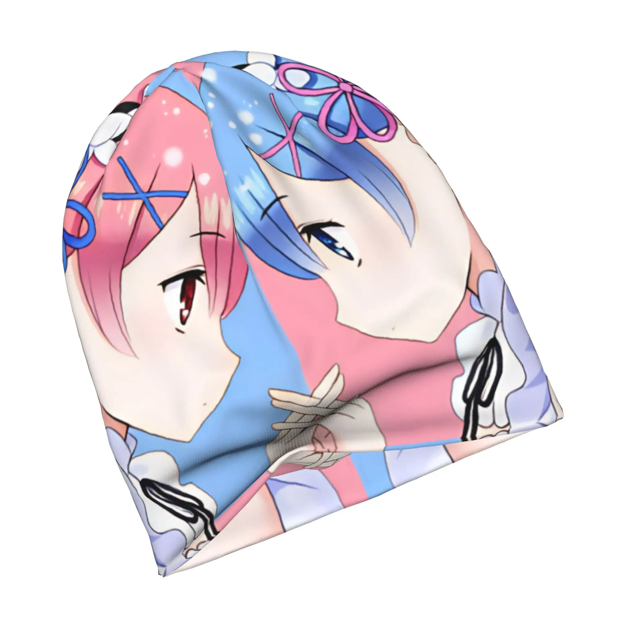 Rem Emilia R-Re:Z-ZERO Anime Beanies Caps Unisex Cool Winter Warm Knitted Hat Adult Starting Life in Anothers Worlds Bonnet Hats