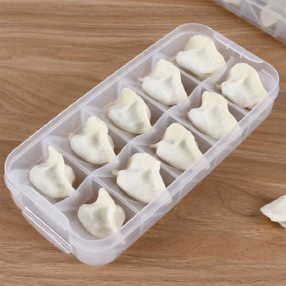 

PP Plastic Dumplings Box Stackable Refrigerator Storage Container Pressure-Resistant Fresh-Keeping Dumpling Holder Flexible