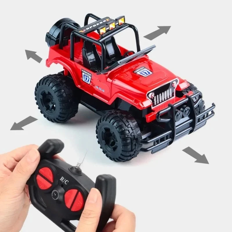 Voiture électrique télécommandée RC avec lumière LED aste pour enfants, tout-terrain, plastique, camion 4 roues motrices, jouet de simulation, dérive, cascade, cadeau