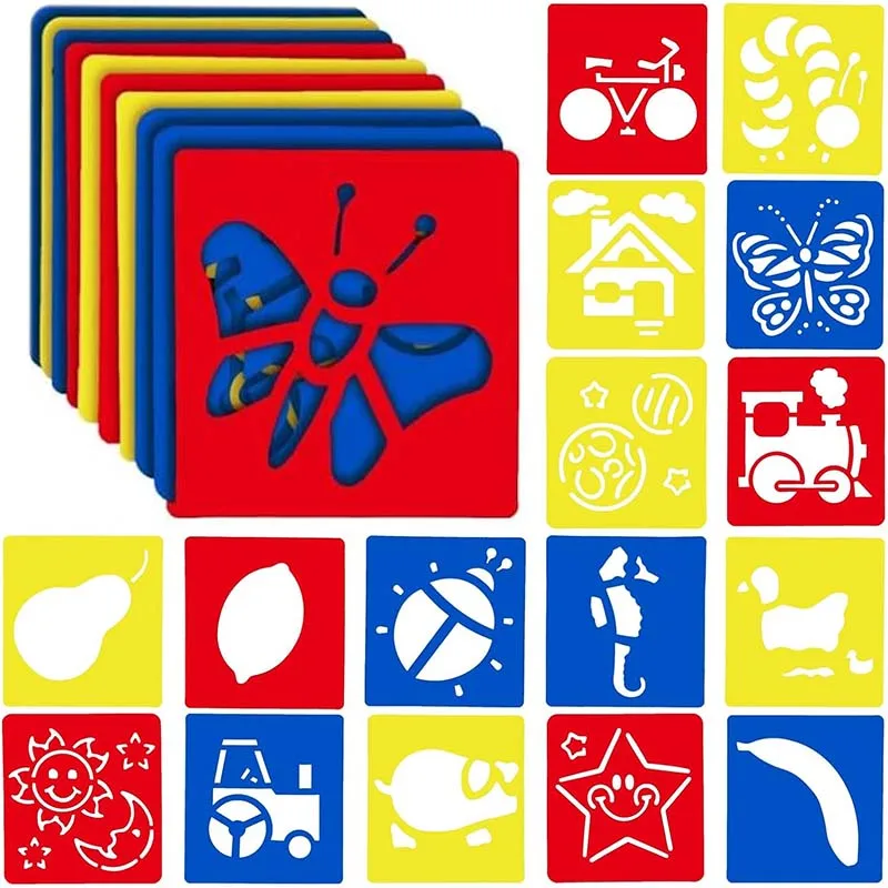 6 قطعة قالب رسم الصور البلاستيكية الإستنسل الحكام اللوازم المكتبية DIY بها بنفسك ورق فني تلوين بطاقات كشط أدوات الرسم TMZ #1