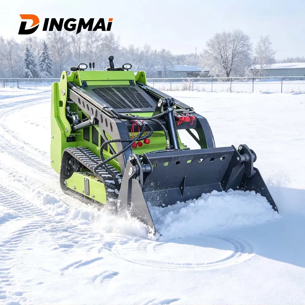 Customized 800kg Lifting Compact Skid Steer Loader Twin Cylinder Forced Air Cooled Engine For Botanical Garden Planting Work