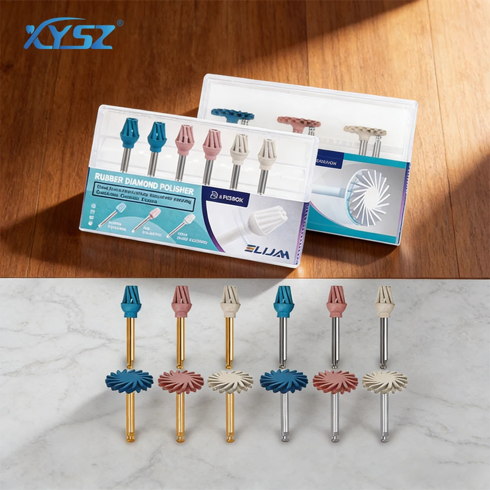 

XYSZ 6Pcs/Box Dental Rubber Polisher Resin Composite Polishing System Diamond Spiral Polishing Wheel Dentistry Materials