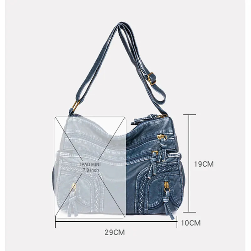 Women Bag Soft PU Leather Shoulder Bags Multi-Layer Vintage Crossbody Bag Luxury Messenger Bag Designer Female Handbag and Purse