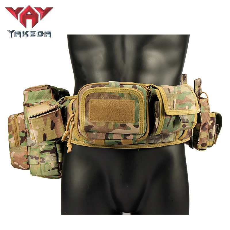 YAKEDA Camouflage Tactical Belt Military Outdoor Molle Belt Multi-Purpose Carrying Gear Removable, Adjustable Hunting Belt