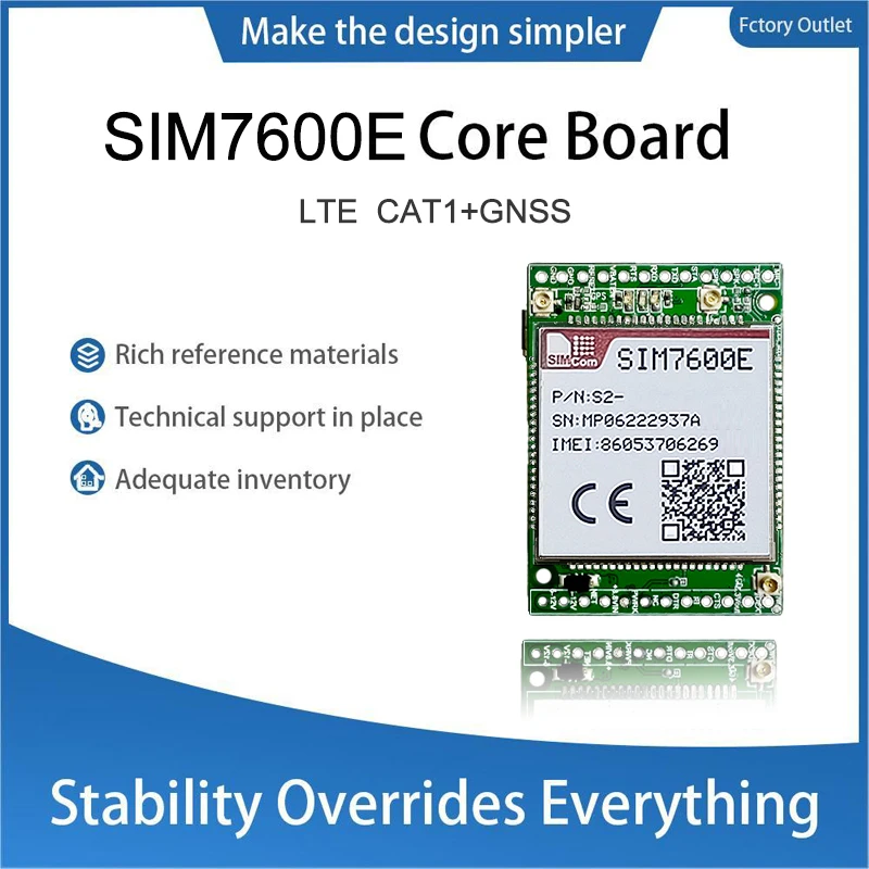 SIMCOM SIM7600E DD-MCore-SIM7600E Core Board SIM7600E 4G CAT1 Core Board LTE CAT1 Voice GNSS LTE B1 B3 B5 B7 B8 B20