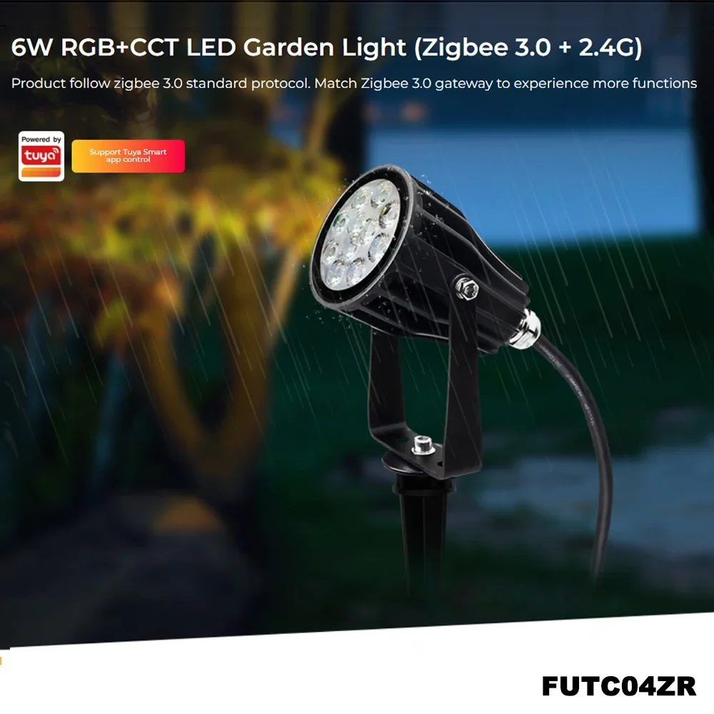 Miboxer FUTC04ZR AC110V-220V Zigbee 3.0+2.4GHzRF Smart Tuya Outdoor Waterproof 6W RGB+CCT LED Garden landscape Light Lawn Lamp