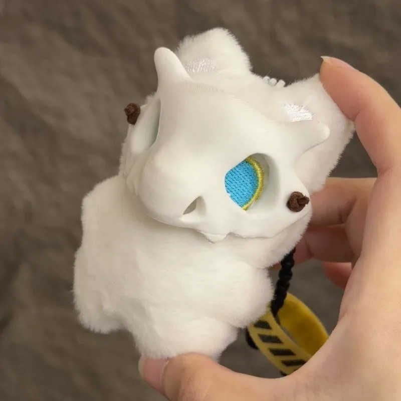 Super Cute Kitten Wearing Dinosaur Skeleton Mask Plush Keychains Kawaii Plushie Cat Toy Backpack Pendant Soft Stuffed Plush Doll view 3
