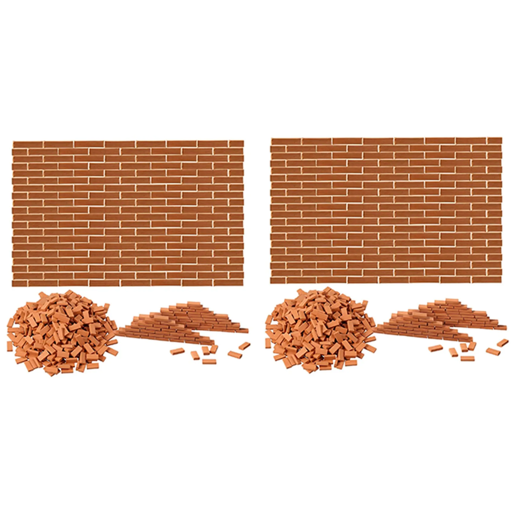 AC52-700 Pieces Mini Bricks For Landscaping Miniature Bricks Brick Wall Small Bricks For Dollhouse Garden Parts,1/35 Scale