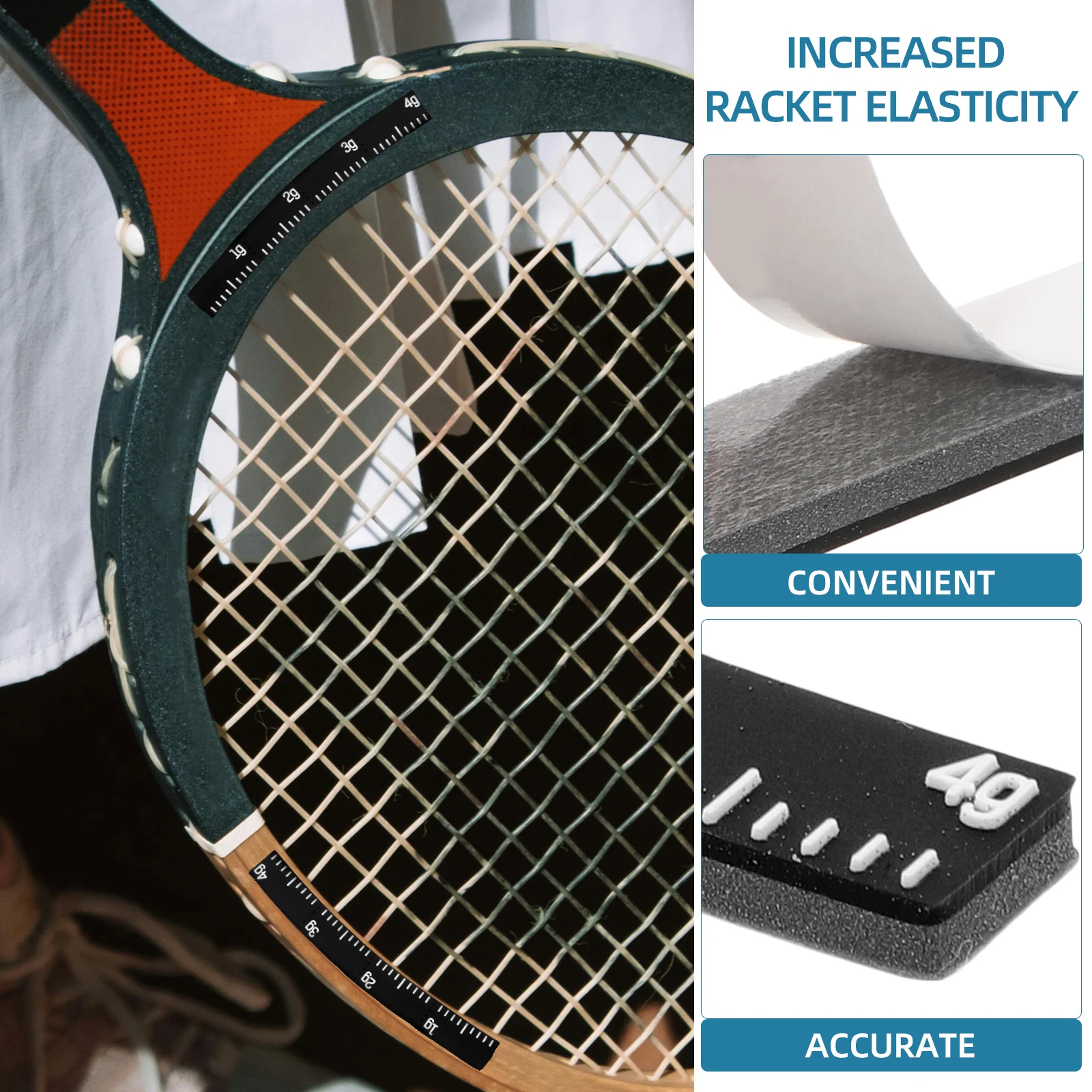 

4g Tennis Racket Weighted Strip Silicone Part Replacement Stability Performance Black Pad Weighting Golf Training