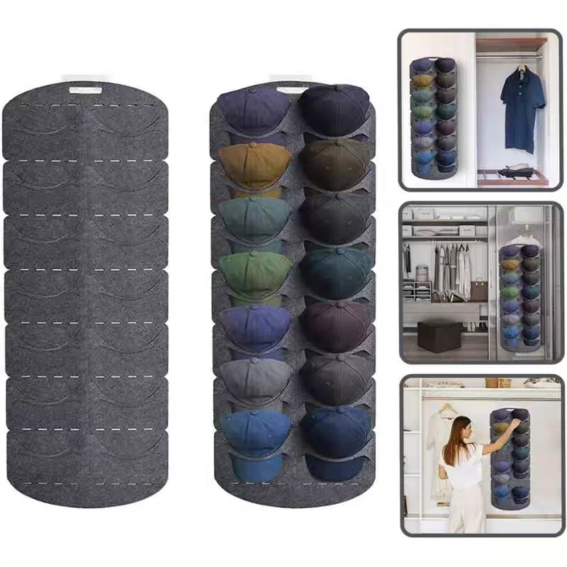 

New Felt Hat Storage Rack Cap Holder Wall Bag Clip Organizador Closet Baseball Peaked Travel Cap Organizer Wall Mount Hat Racks