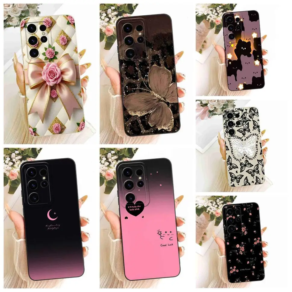 Protection Cover For Samsung Galaxy S25 Ultra 5G Case Butterfly Simple Heart Cases For Samsung S25 Ultra 5G S938B Bumper Shell
