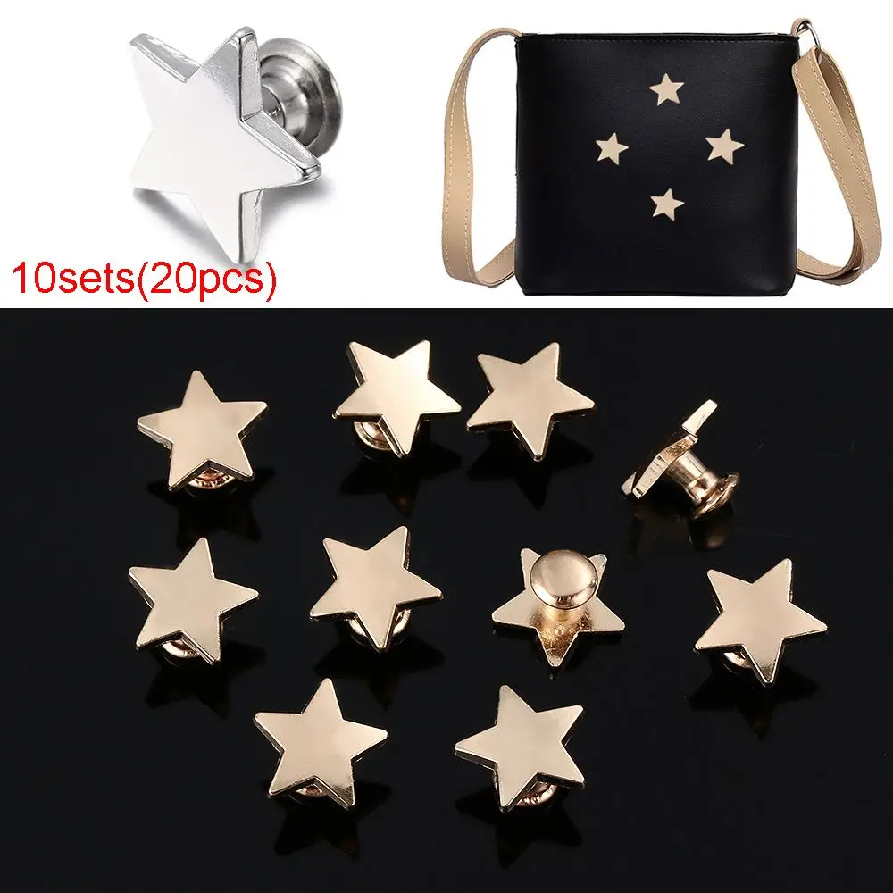 10sets(20pcs) Pants DIY Decoration Stars Rivets Cloth Button Garment Scrapbooking