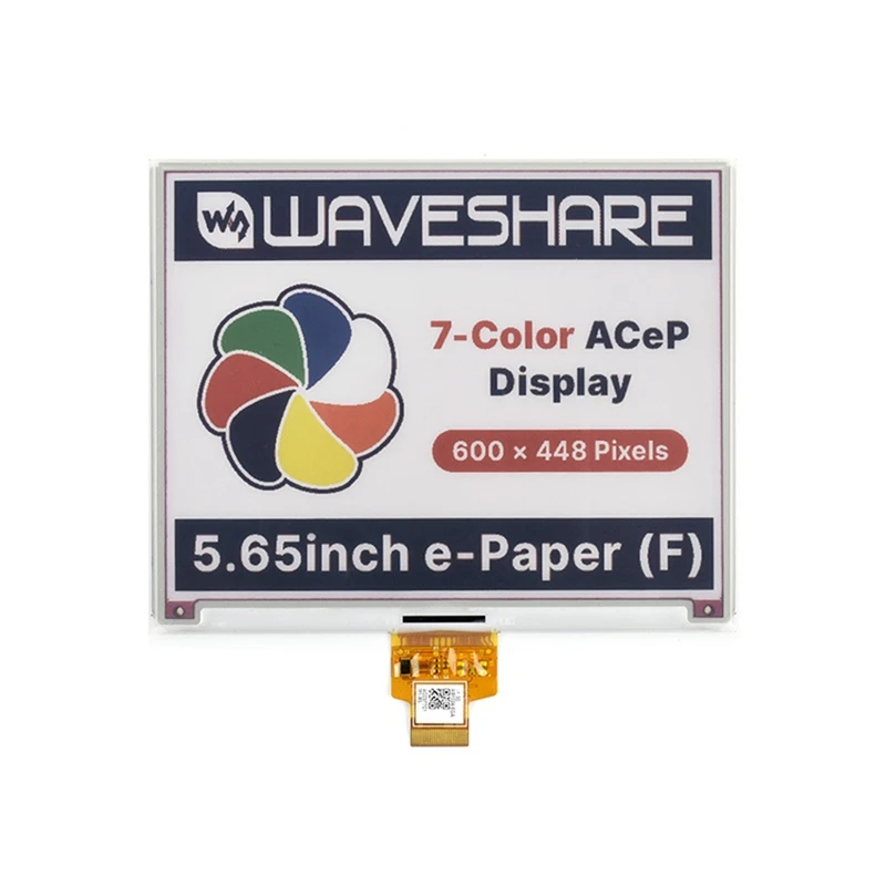 

Waveshare 5.65Inch Colorful E-Paper E-Ink Raw Display, 600X448 Pixels, Acep 7-Color, SPI Interface Supports