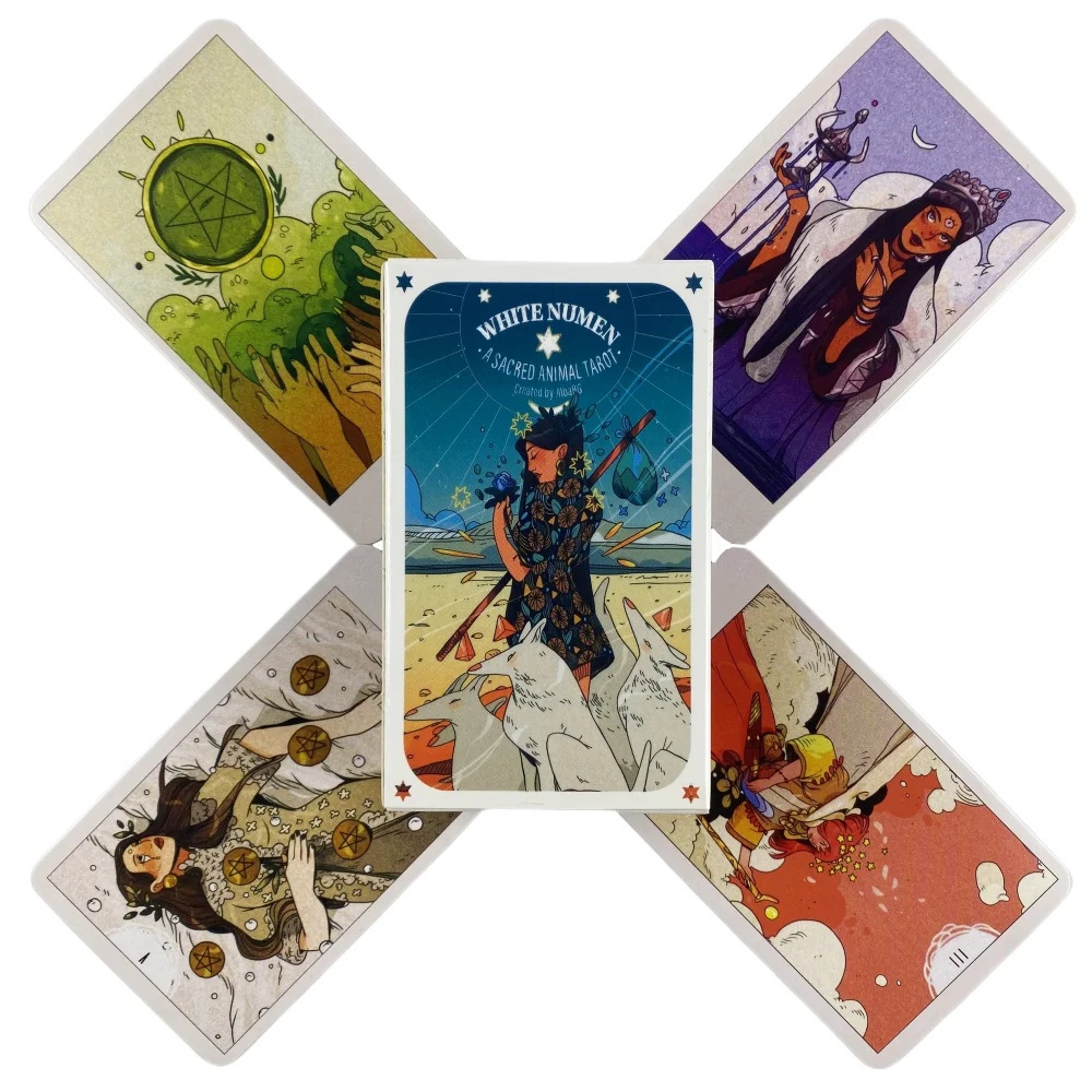 Modern Witch Tarot Cards of White Numen: A Sacred Animal Prophecy Divination Deck English Entertainment Board Game
