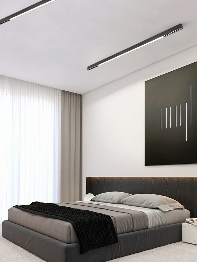 

Lamp Living Room Surface Mounted Without Main Lighting Grille Led Ceiling Lamp Restaurant Balcony Home Bedroom Long Linear Lamps