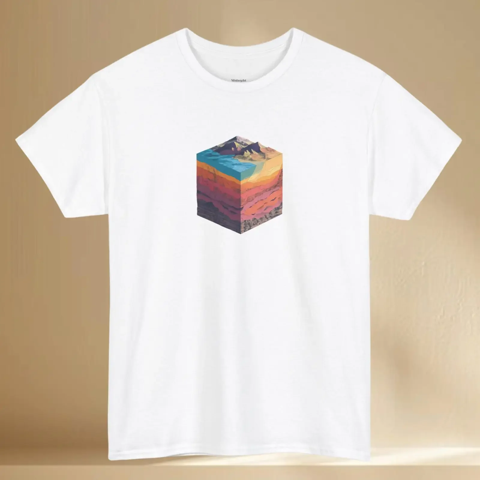 GeoCube Earth T Shirt Geology Cube Art Mountain Cross Section Science Geologist  vintage Washed homme graphic