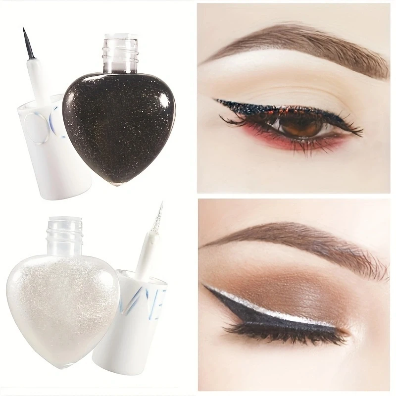 Heart-shaped sparkling long-lasting liquid eyeliner pearlescent ultra-fine waterproof eyeliner high-gloss eye shadow eye makeup