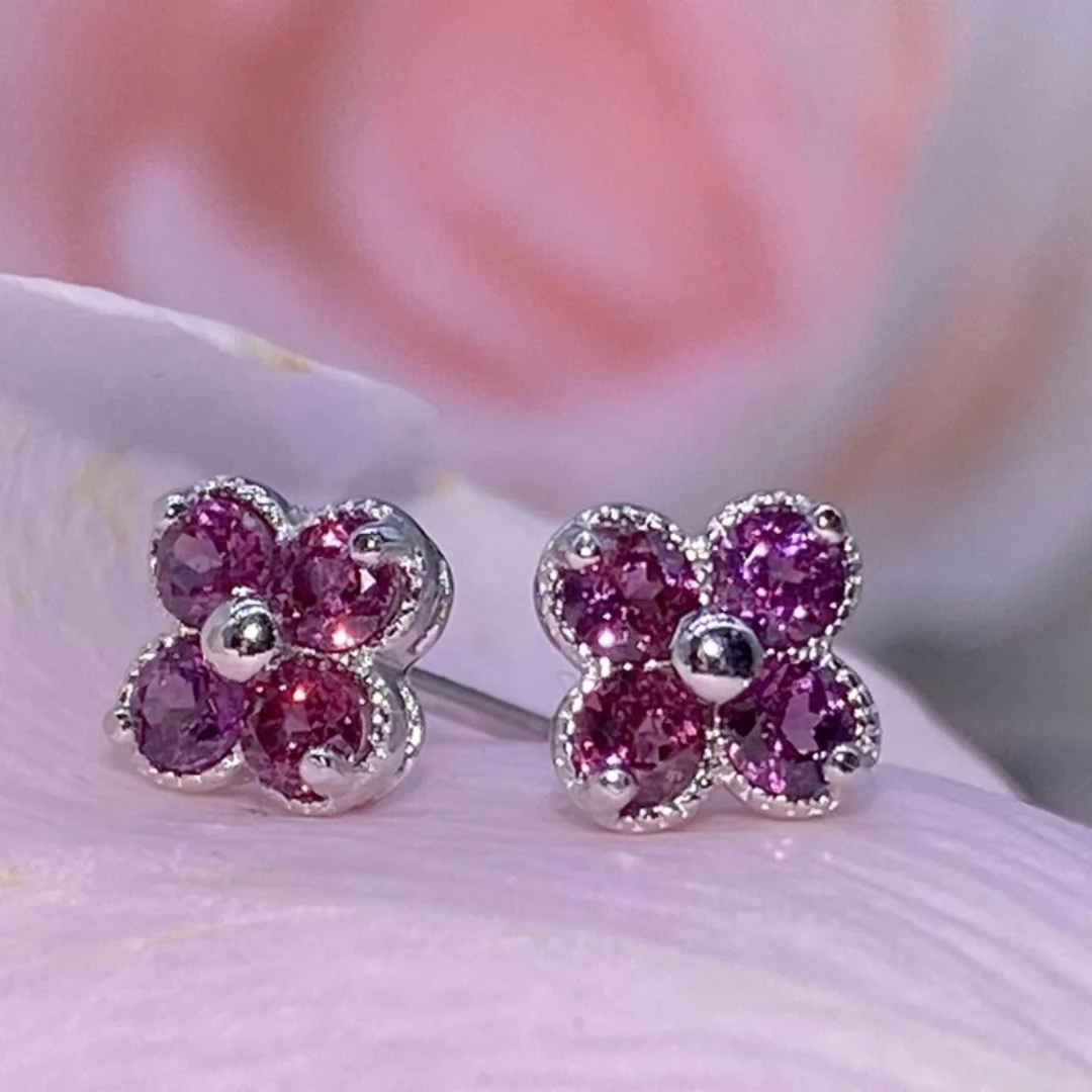 

KJJEAXCMY High clarity Natural Garnet S925 silver exquisitely Earrings Full of luster Simple,Design High-End Bestseller Gift